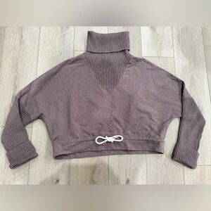 VARLEY - Women’s Brown Taupe Britannia Ribbed Pullover Turtleneck Sweater Size M